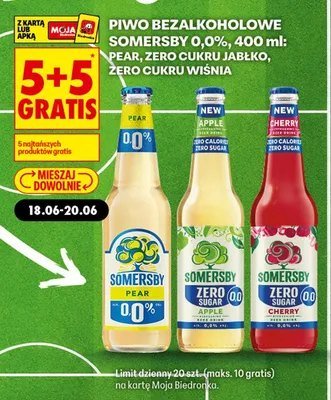 Piwo bezalkoholowe Somersby Pear promocja w Biedronka
