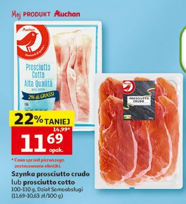 Szynka prosciutto cotto Auchan Dział Samoobsługi promocja w Auchan