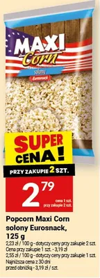 Popcorn Maxi Corn solony eurosnack, 125g promocja w Twój Market