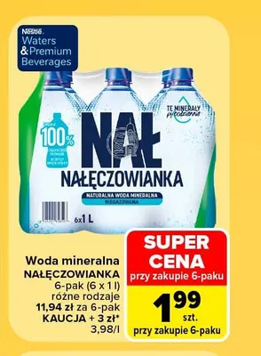 Woda mineralna Nałęczowianka 6-pak 1 l promocja w Carrefour Market