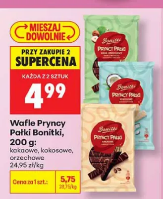 Wafle Pryncy Pałki Bonitki kokosowe promocja w Biedronka