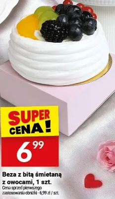 Beza z bitą śmietaną z owocami promocja w Twój Market