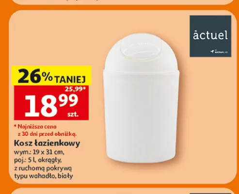 Kosz łazienkowy Actuel 5 l promocja w Auchan