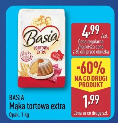 Mąka tortowa extra Basia promocja w Aldi