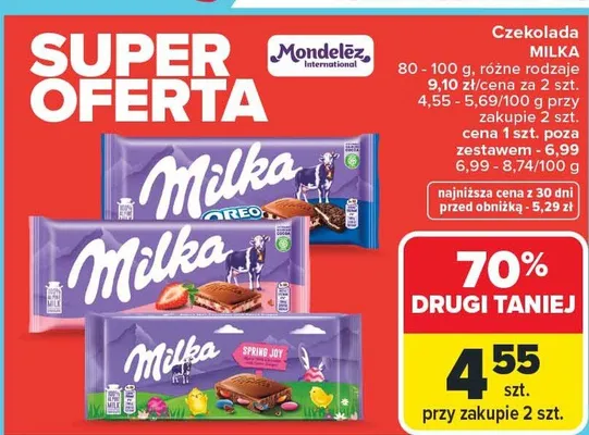 Czekolada mleka Milka promocja w Carrefour