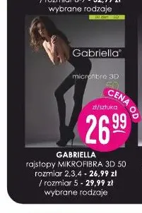 Rajstopy Mikrofibra 3D 50 rozmiar 5 Gabriella promocja w Drogerie Jasmin