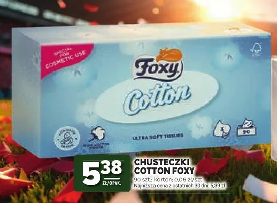 Chusteczki Cotton Foxy promocja w Stokrotka