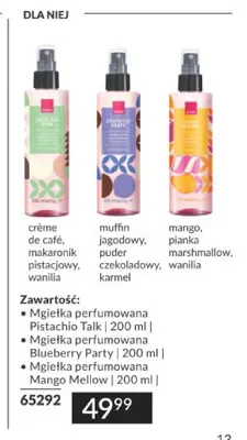 Zestaw mgiełka perfumowana Pistachio Talk + mgiełka perfumowana Blueberry Party + mgiełka perfumowana Mango Mellow promocja w AVON