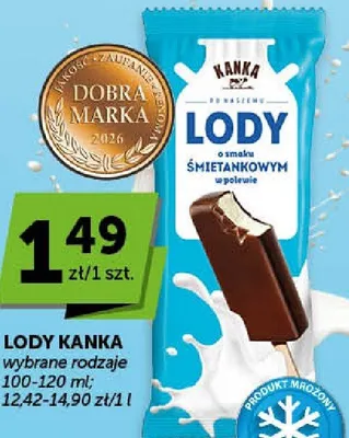 Lody śmietankowy smak z lody kanka promocja w Groszek