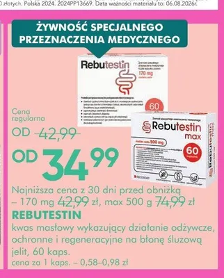 Suplement diety Rebutestin promocja w Super-Pharm