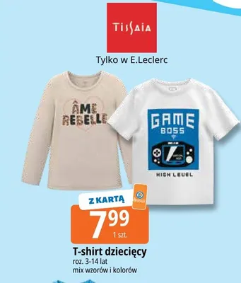 T-shirt dziecięcy Tissaia promocja w Leclerc