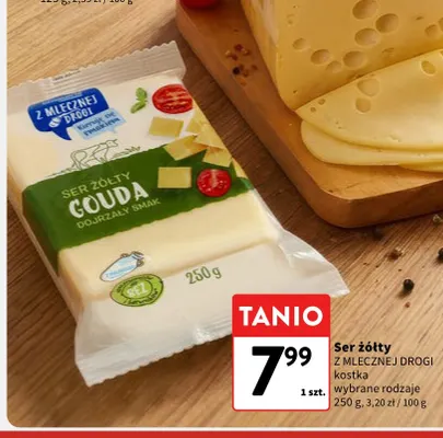 Ser żółty w kostce Z Mlecznej Drogi promocja w Intermarche