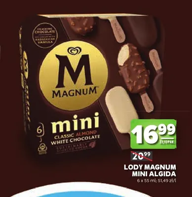 Lody Magnum Mini Algida 6-pak promocja w Stokrotka