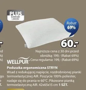 Poduszka ergonomiczna STRYN 42x65x15cm promocja w Jysk