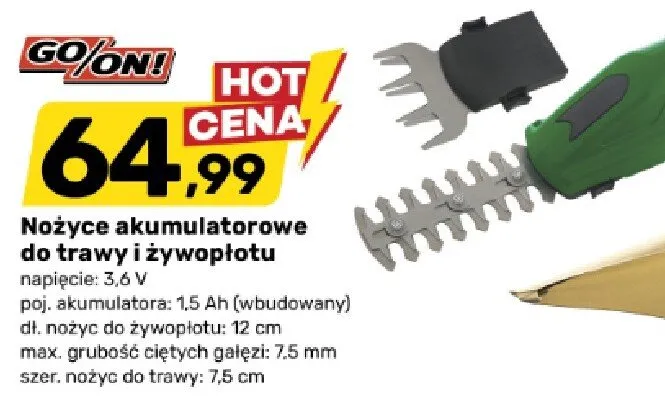 Nożyce akumulatorowe do trawy i żywopłotu promocja w Bricomarche