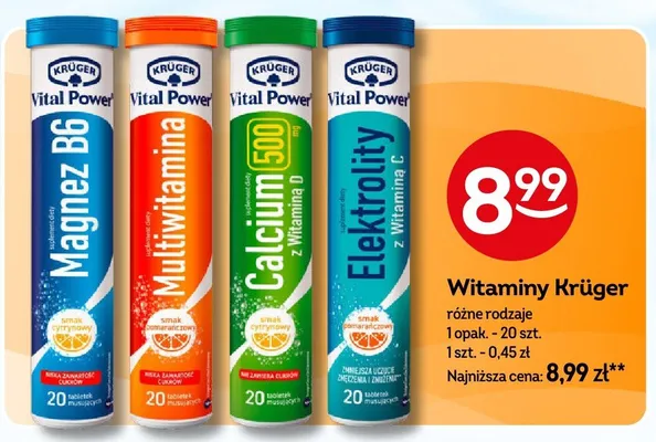 Witaminy Krüger różne rodzaje promocja w Żabka