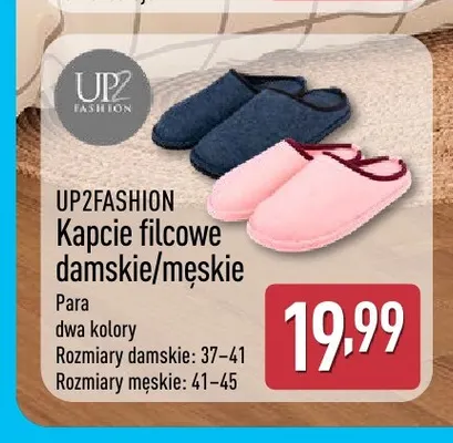 Kapcie filcowe damskie Up2fashion promocja w Aldi