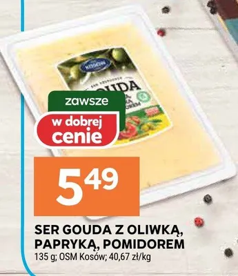 Ser Gouda z oliwką, papryką, pomidorem promocja w Stokrotka