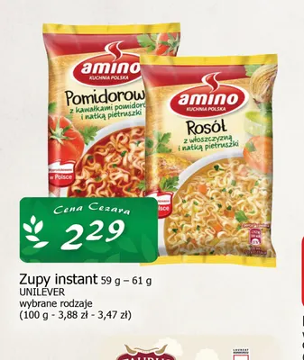 Zupa instant Pomidorowa Amino promocja w CEZAR Delikatesy