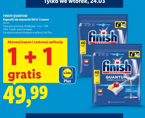 Kapsułki do zmywarki All in 1 Lemon 46 szt. promocja w Lidl