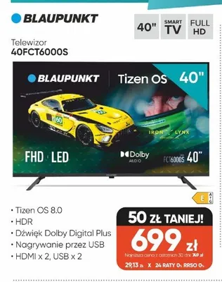 Telewizor BLAUPUNKT 40FCT6000S 40" promocja w Max Elektro