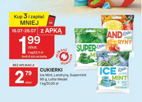 Cukierki E.Wedel Supermint promocja w Chorten