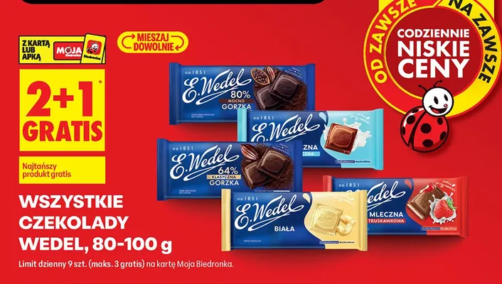 Czekolada 80-100g  wszystkie rodzaje promocja w Biedronka