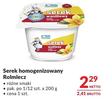 Serek homogenizowany Rolmlecz promocja w Makro