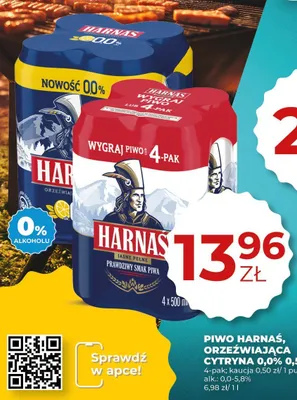 Piwo bezalkoholowe Harnaś Orzeźwiająca Cytryna 4-pak promocja w Duży Ben