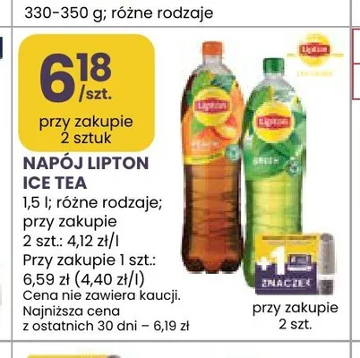 Napój Lipton Ice Tea o smaku brzoskwiniowym promocja w Stokrotka