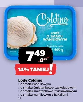 Lody Coldino o smaku waniliowym promocja w Netto