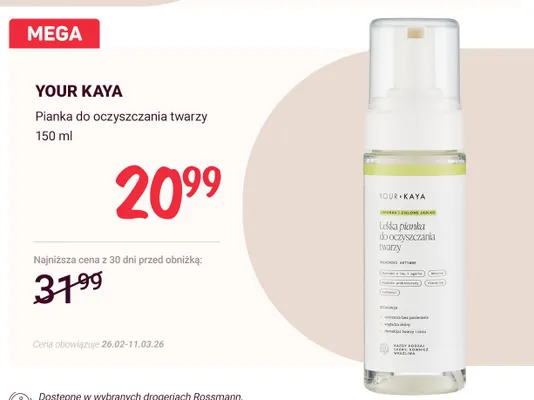 Pianka do oczyszczania twarzy promocja w Rossmann