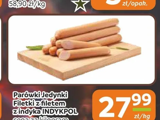 Parówki Jedynki Filetki z filetem z indyka INDYKPOL promocja w Społem Częstochowa