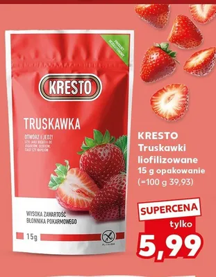 Truskawki liofilizowane KRESTO promocja w Kaufland