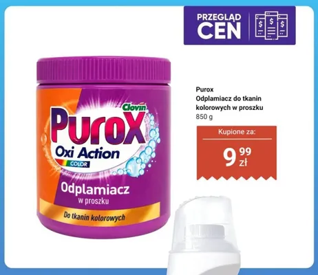Odplamiacz do tkanin kolorowych w proszku Purox Oxi Action Color promocja w Dino