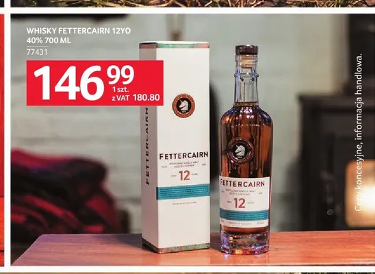 Whisky Fettercairn 12YO 40% promocja w Selgros
