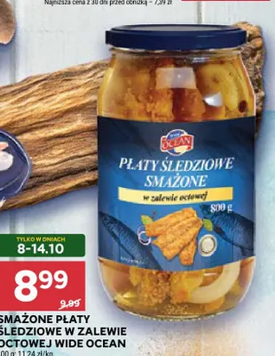 Smażone płaty śledziowe w zalewie octowej Wide Ocean promocja w Stokrotka