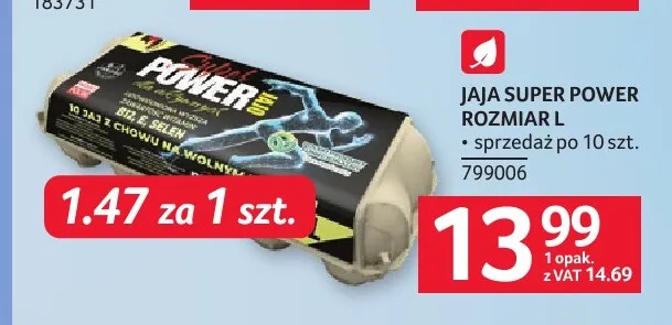 Jajka kurze Super Power rozmiar L promocja w Selgros