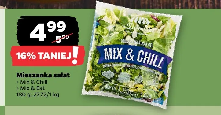 Mieszanka sałat Z Zieleniaka Mix & Eat promocja w Netto