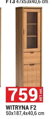 Witryna F2 Fonti 50x187,4x40,6 cm promocja w Merkury Market