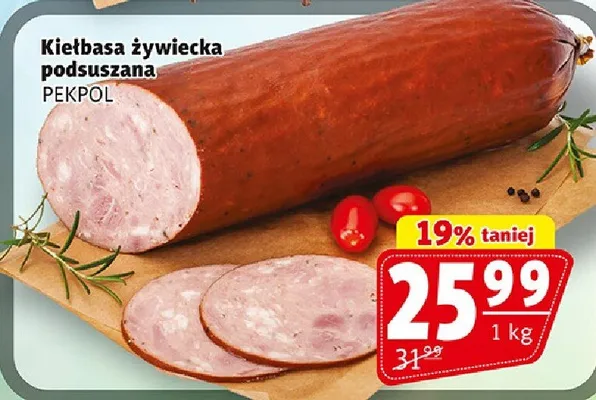Kiełbasa żywiecka podsuszana Pekpol promocja w Prim Market
