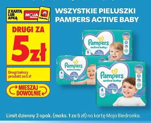 Pieluszki Pampers Active Baby rozmiar 4 promocja w Biedronka