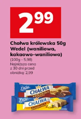 Chałwa królewska 50g (waniliowa, kakaowo-waniliowa) promocja w Hitpol