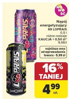 Napój energetyczny 69 Loprais promocja w Carrefour Market