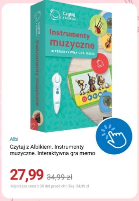 Czytaj z Albikiem. Instrumenty muzyczne. Interaktywna gra memo Albi promocja w Smyk