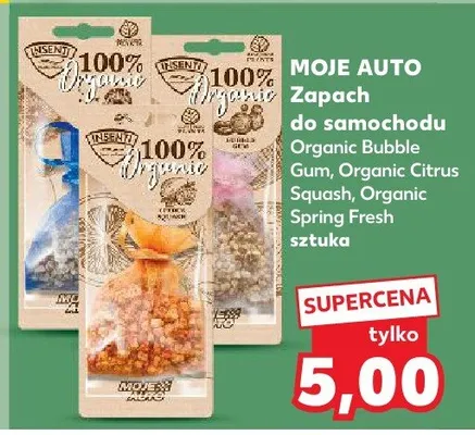 Zapach do samochodu Organic Spring Fresh promocja w Kaufland