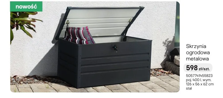 Skrzynia ogrodowa metalowa promocja w Castorama