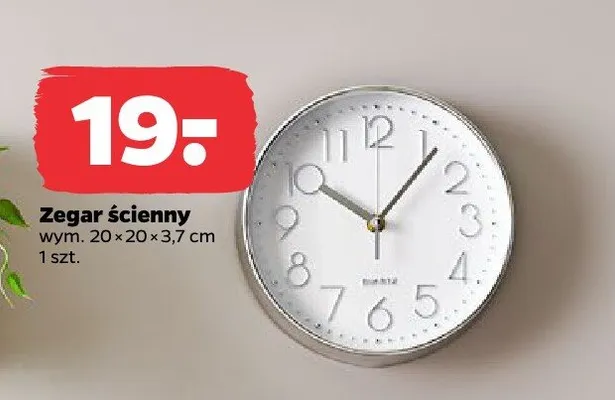 Zegar ścienny promocja w Netto