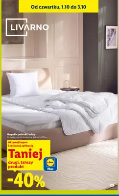 Poduszki i kołdry Livarno promocja w Lidl