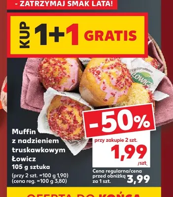 Muffin z nadzieniem truskawkowym Łowicz promocja w Kaufland